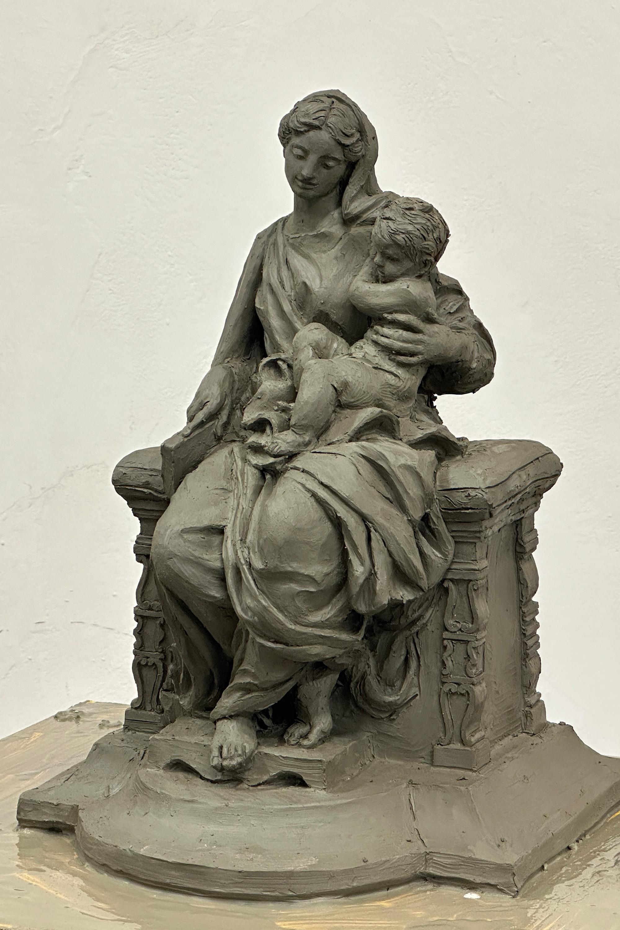 A maquette for a statue of the Virgin Mary and the Child Jesus